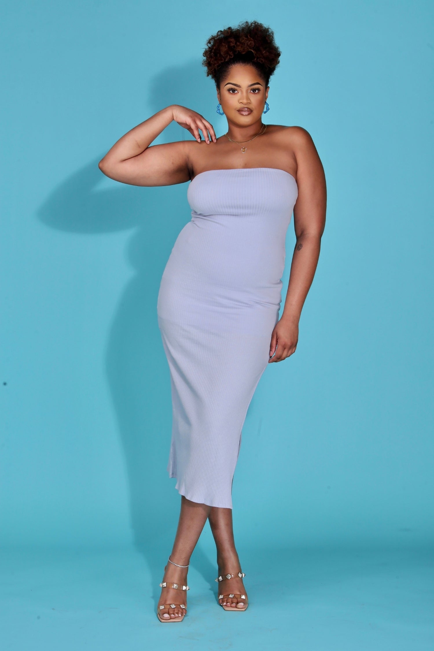 Serenity Strapless Ribbed Dress