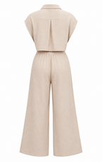 Soleia | Cap Sleeve Button Front Jumpsuit