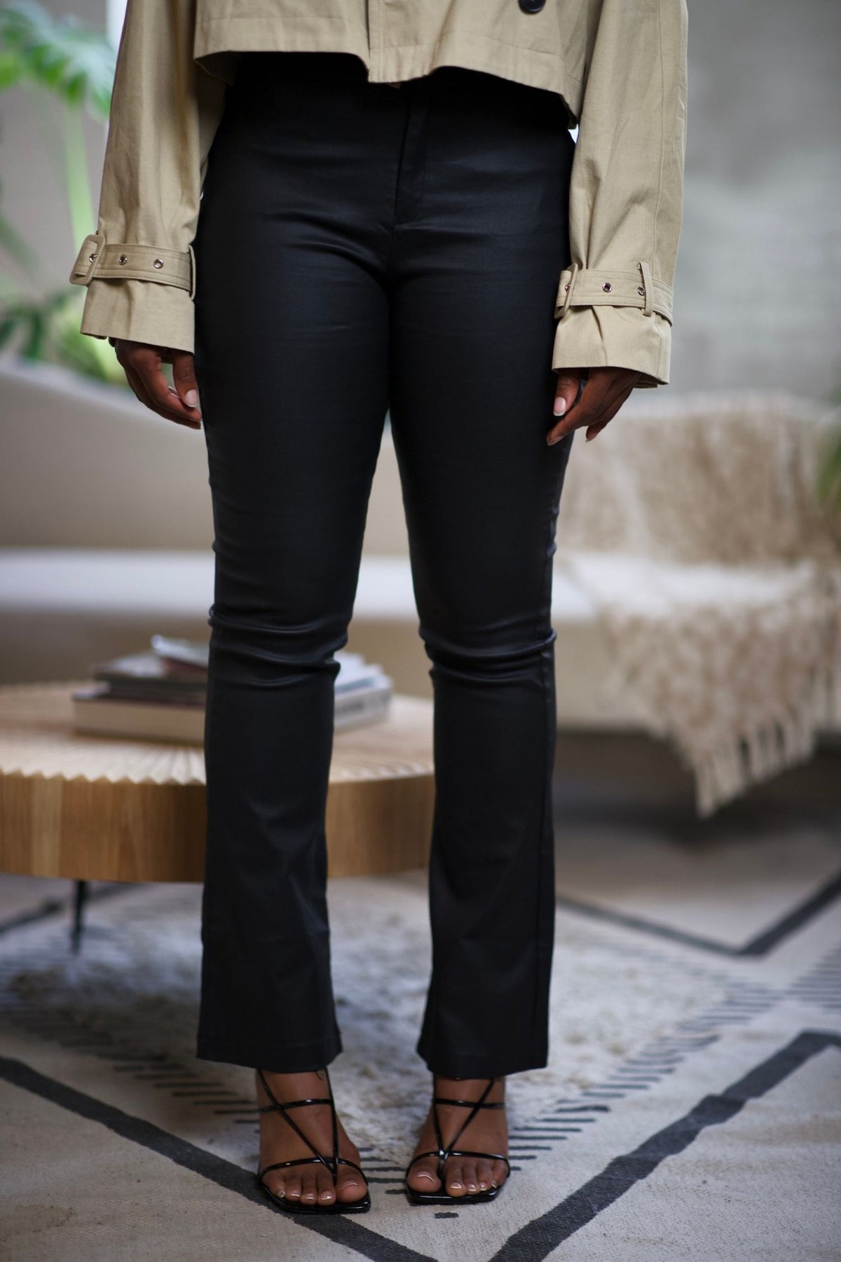 Riley Coated Slit Pants