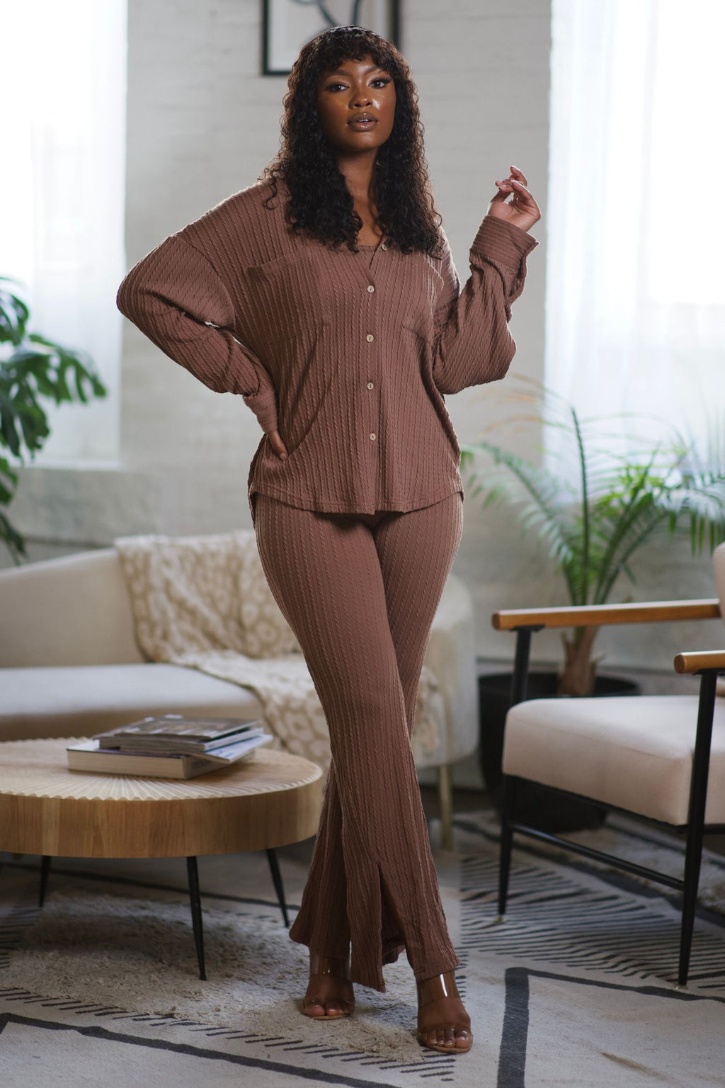 Camielle Knit Button Down
