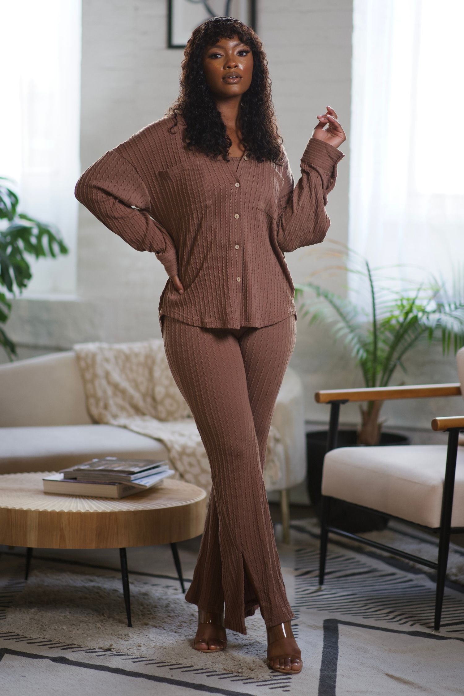 Camielle Knit Button Down