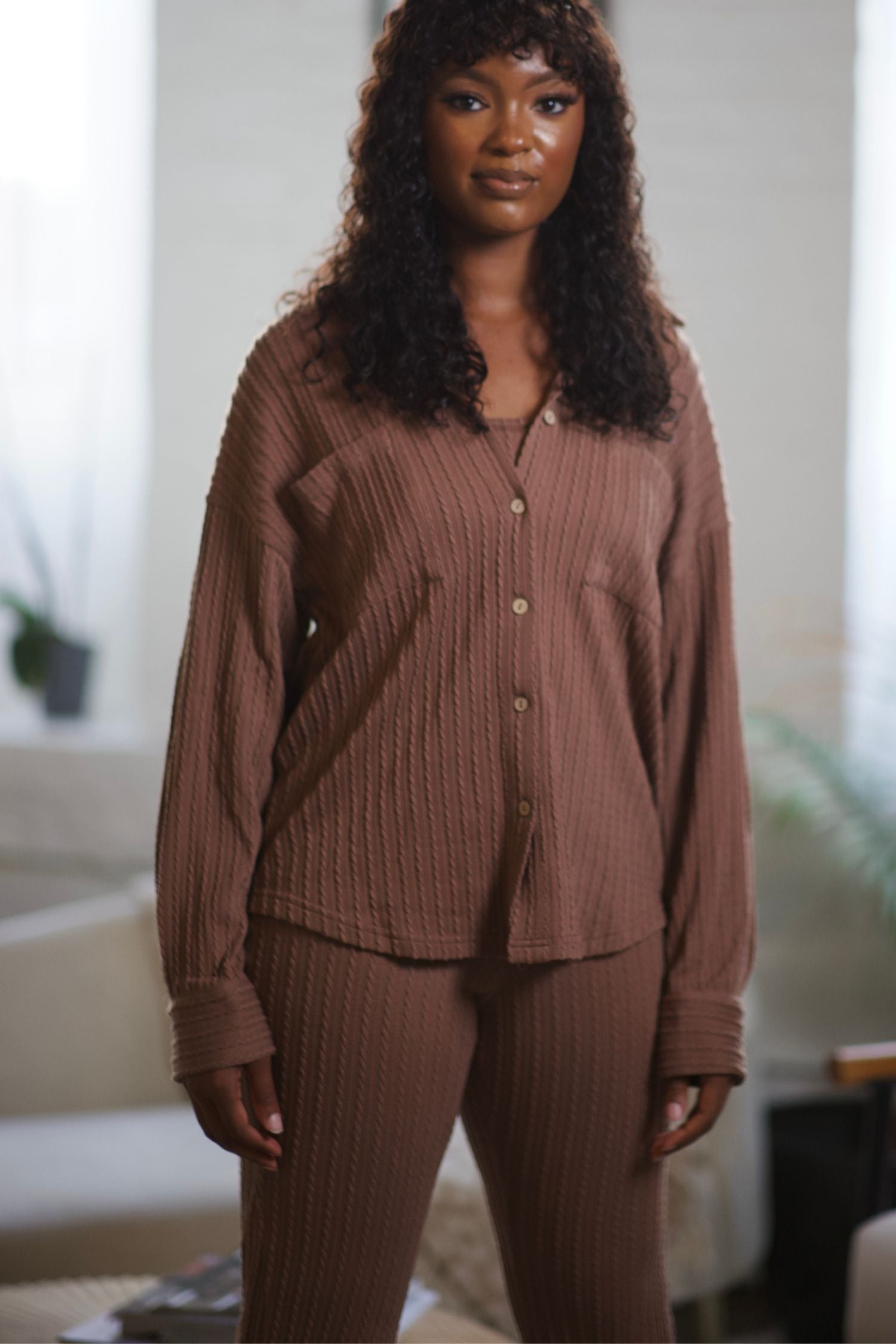 Camielle Knit Button Down