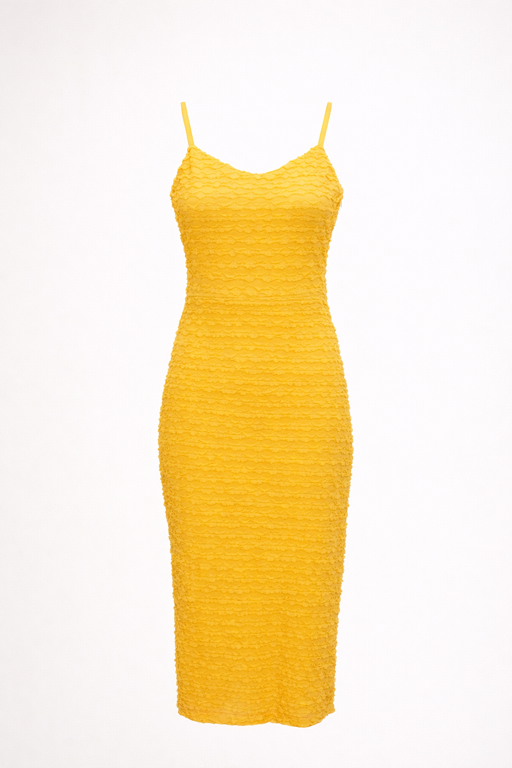 Auriella | Marigold Textured Midi dress
