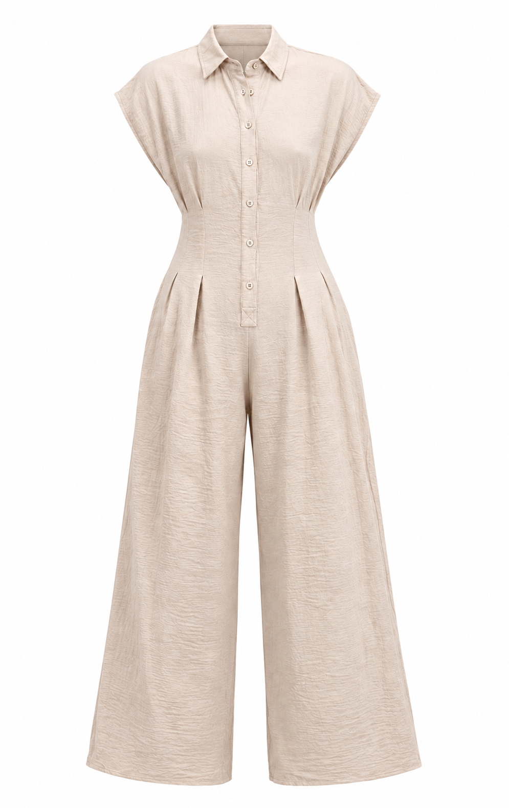 Soleia | Cap Sleeve Button Front Jumpsuit