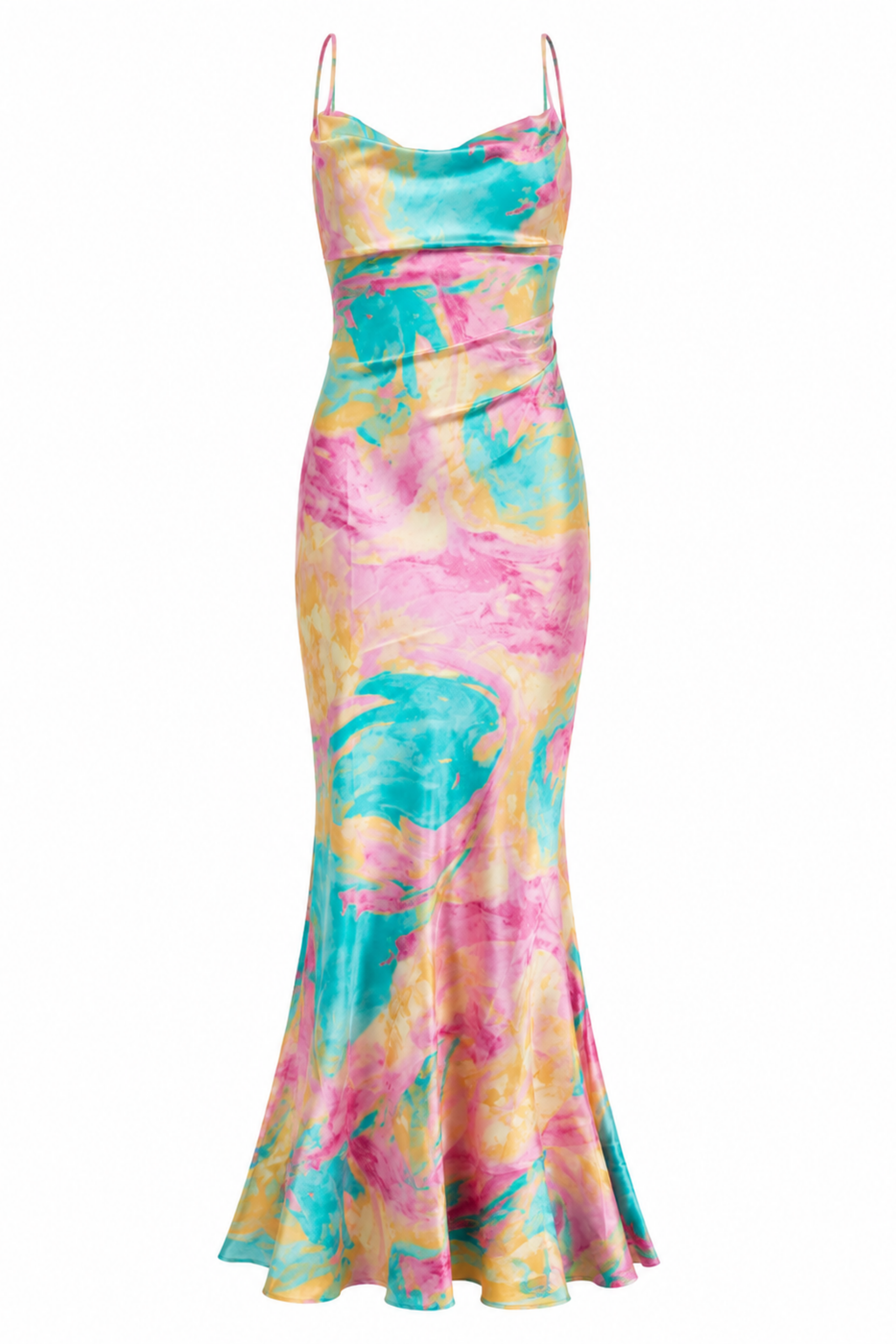 Ariel | WaterColor Maxi Slip Dress