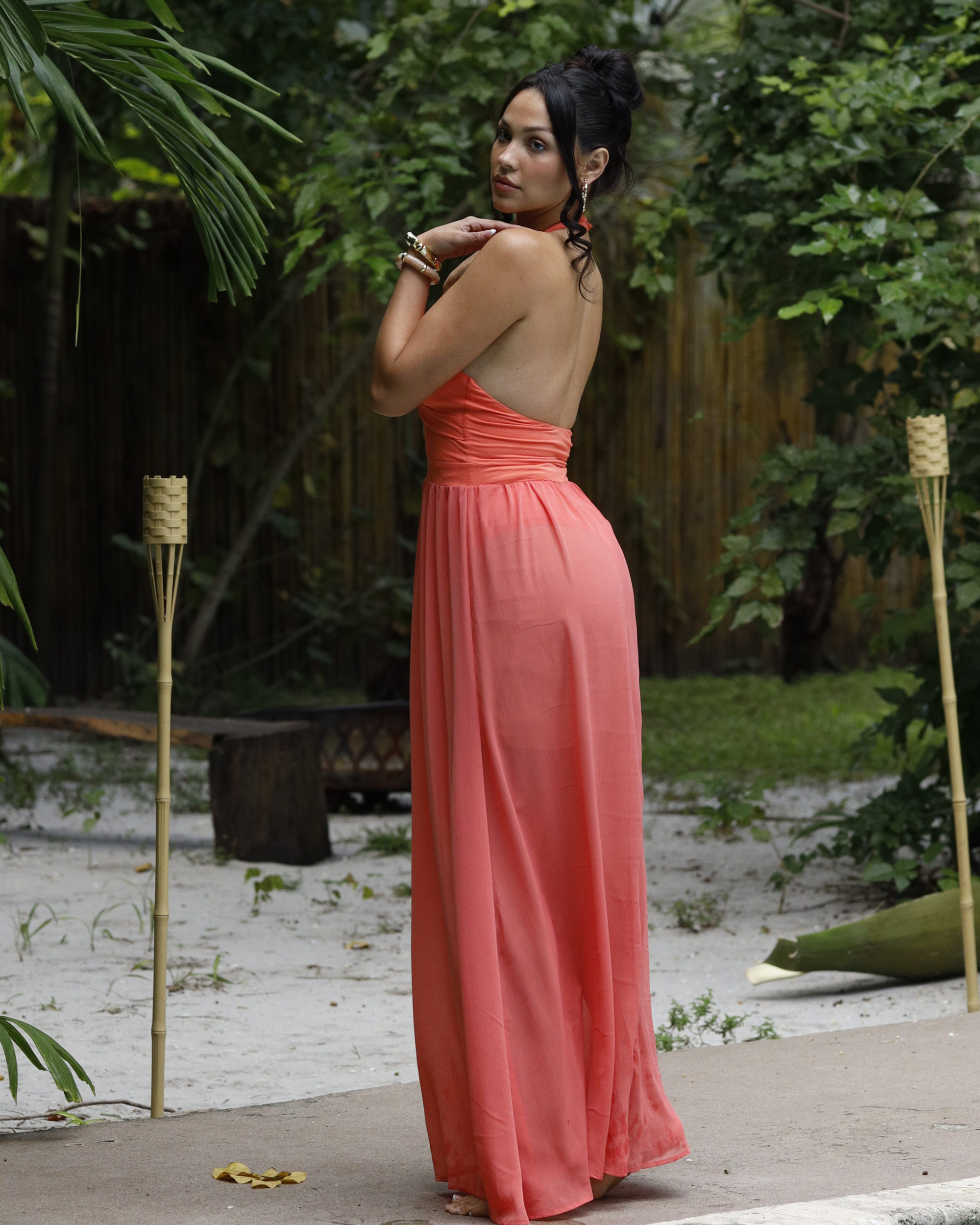 Pre-Order: Rosabella | Coral Halterneck Dress