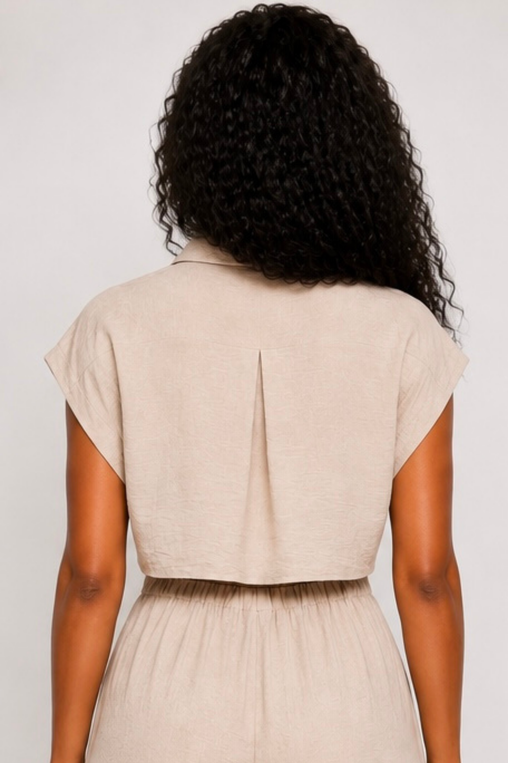 Soleia | Cap Sleeve Button Front Jumpsuit