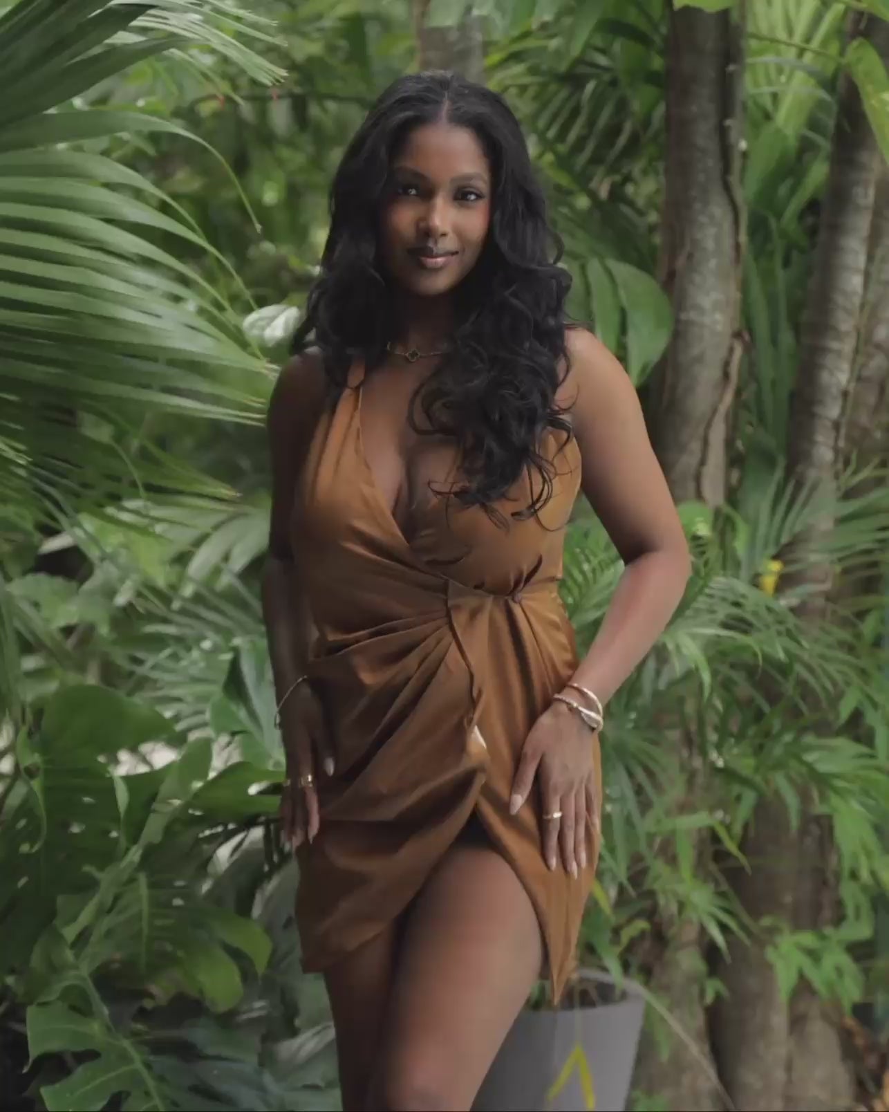 Pre-Order: Eris | Bronze Tulip Hem Dress