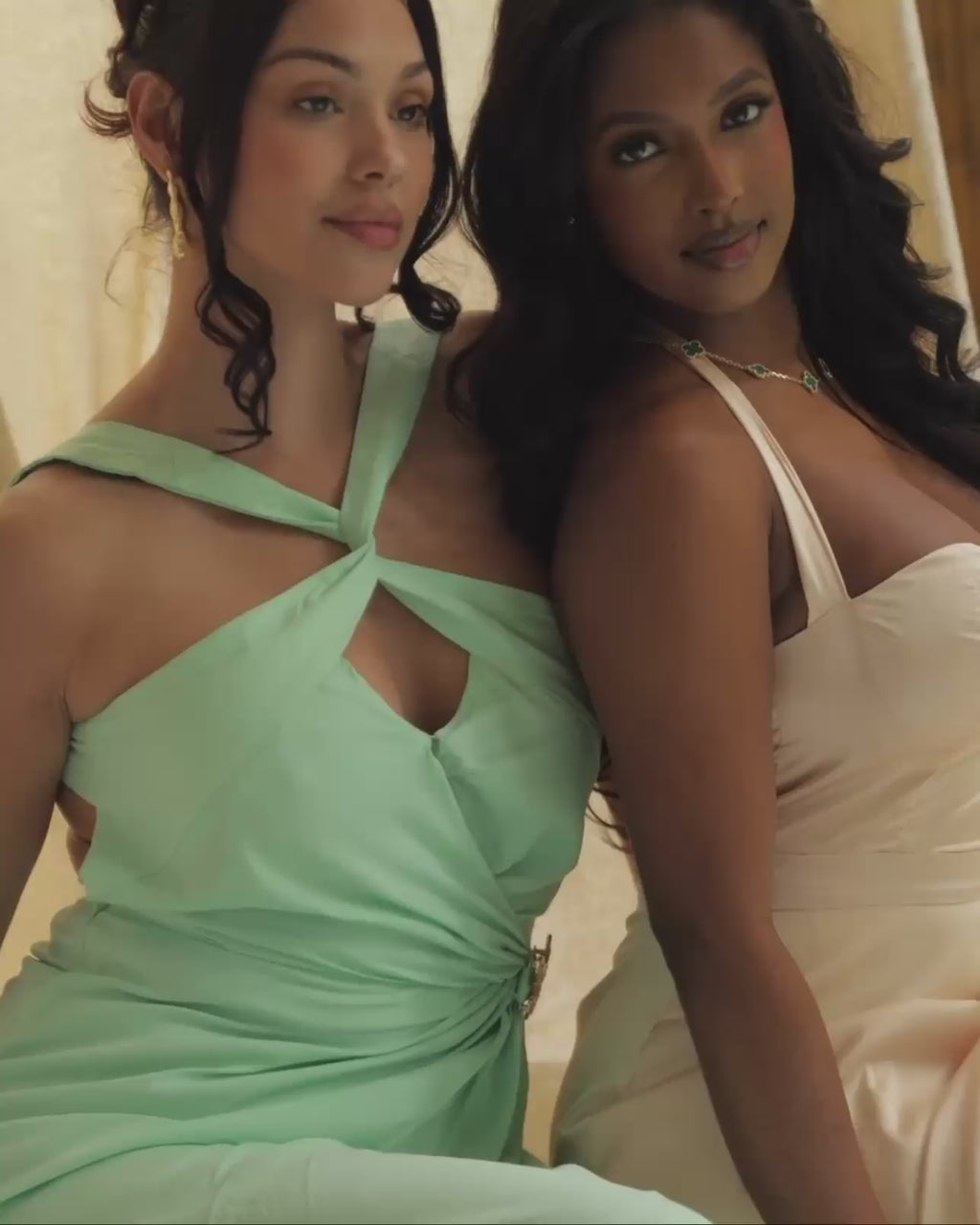 Pre-Order: Geraldine | Cream Maxi Dress with side slit