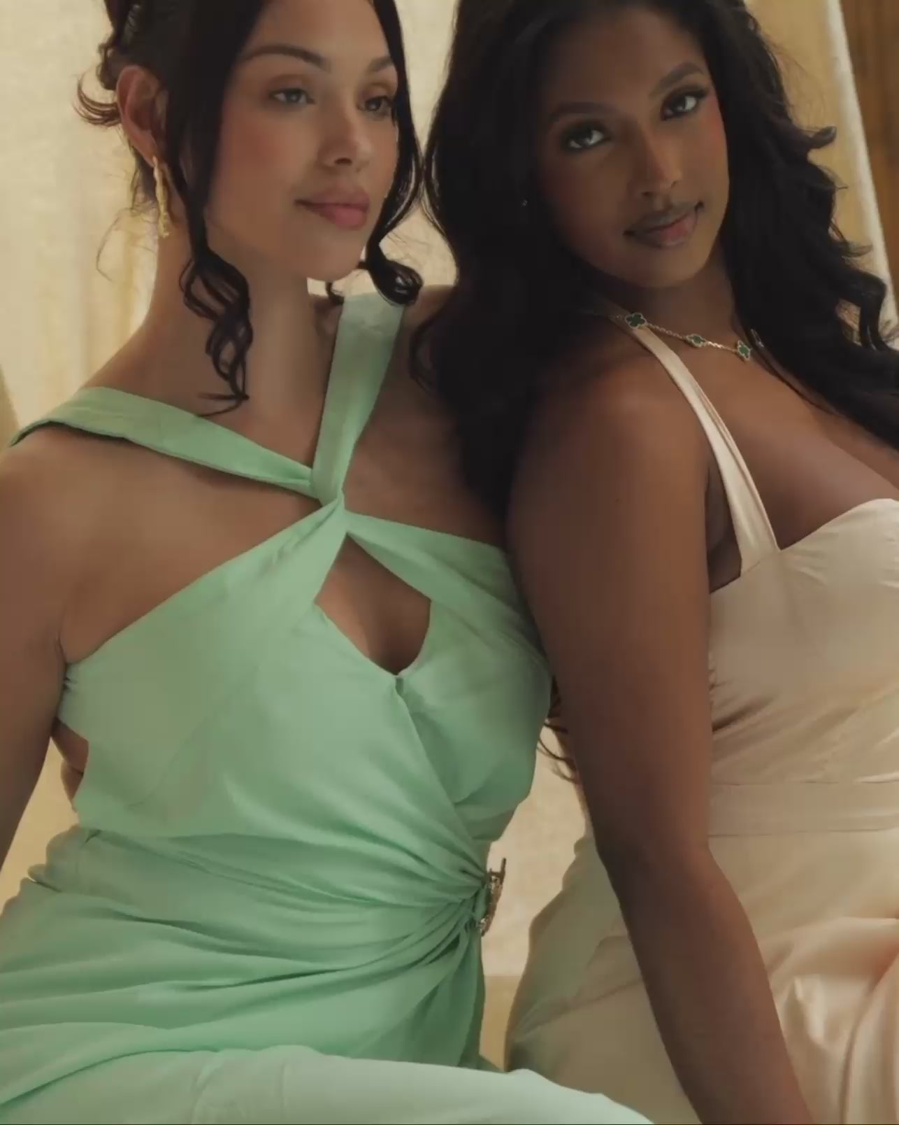 Pre-Order: Geraldine | Cream Maxi Dress with side slit