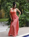 Pre-Order: Rosabella | Coral Halterneck Dress